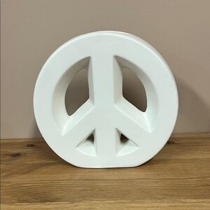 White Peace Sign Vase
